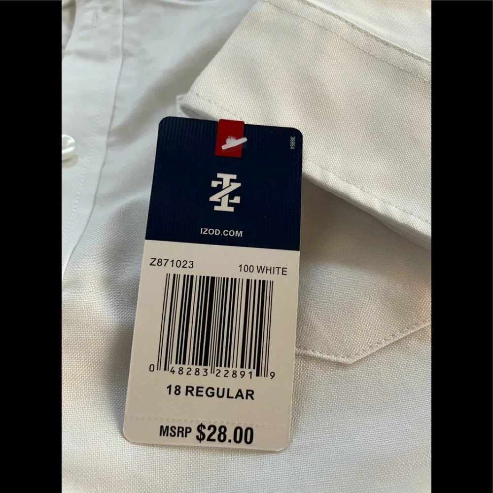 NWT IZOD Boys Long Sleeve Dress Shirt Size 18